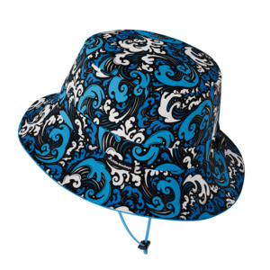 Wide Brim Summer Bucket Hat - Wave Blue