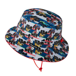 Kids Summer Bucket Hats: Wide Brim Summer Bucket Hat - Monster Truck