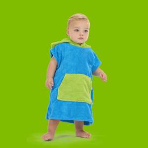 All: 100% Cotton Thick Hooded Poncho Towel - Blue/Green