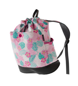 Waterproof Swim Bag Backpack + Shoe Compartment - Hibiscus Flower