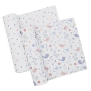 Living Textiles: 2-PACK MUSLIN SWADDLE WRAP - SWEET TWEET