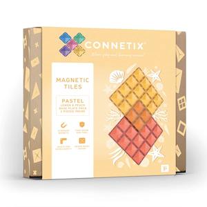Connetix: Connetix 2 Piece Base Plate Lemon & Peach Pack