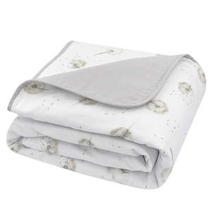 Organic Muslin Cot Blanket - Dandelion/Grey