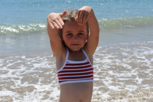Striped Swimwear For Kids: Girls Classic Bikini Top Stripes