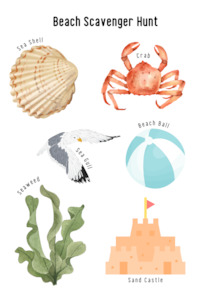 Free Printable Download - Beach Scavanger Hunt