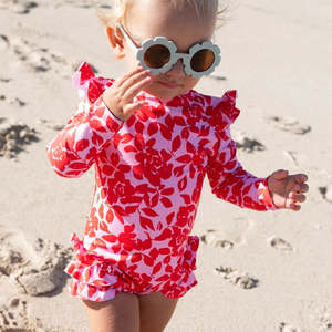 Full Kids One Piece Swimsuits: Ceacea Swimwear Lola Kids Long Sleeve Swimsuit