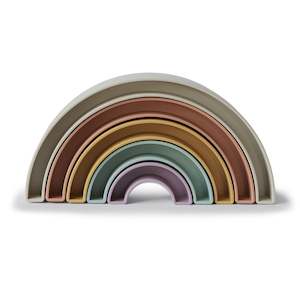 Stacking Sorting: Mushie Rainbow Stacker - Tropical