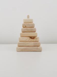 Stacking Sorting: Lion + Lamb Wooden Stacking Tower
