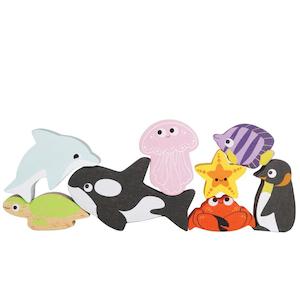 Stacking Sorting: Le Toy Van Petilou Ocean Animals Stacker