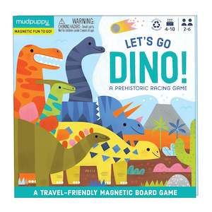 Mudpuppy: Mudpuppy Let's Go Dino Magnetic Board Game