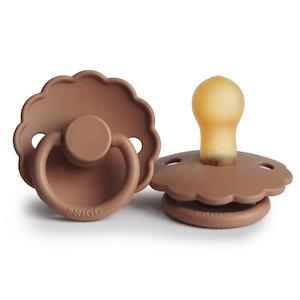 Pacifiers: FRIGG Daisy Rubber Pacifier - Peach Bronze