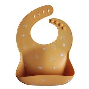 Bibs: Mushie Silicone Baby Bib - Sun