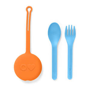 Tableware: OmieBox Fork & Spoon Pod Set - Sunrise