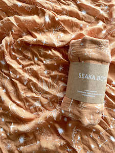 Swaddle: SEAKA.BOO Celestial Fields Muslin Swaddle - Brown