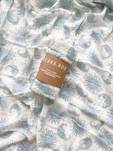 Swaddle: SEAKA.BOO Surya Muslin Swaddle - Blue