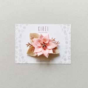 Products: Kirei Handmade Poinsettia Headband / Hairclip - Pink