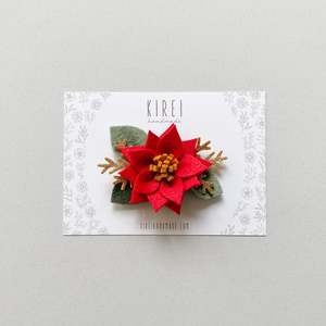 Kirei Handmade Poinsettia Headband / Hairclip - Red