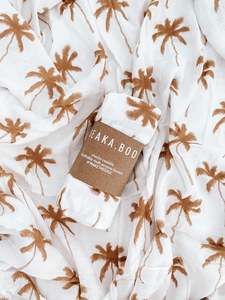 Seaka Boo: SEAKA.BOO Arlo Palm Muslin Swaddle - Sandalwood