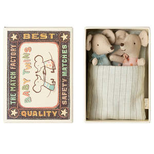 Play: Maileg Twins Baby Mice in Matchbox