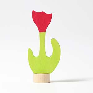 Grimm's Candle Holder Decoration - Tulip | Red