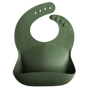Mushie Silicone Baby Bib - Forest Green