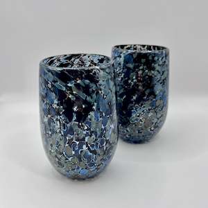 Keith Grinter: Glass Tumbler - Black + Blue Lustre