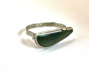 Jacqueline Morren: Bezel set Pounamu and Silver clasp Bracelet