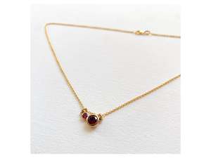 Two Stone Garnet Necklace