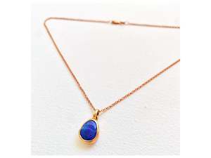 Charlie Lattimore 1: Blue Opal (2ct) + 9ct Rose Gold Necklace