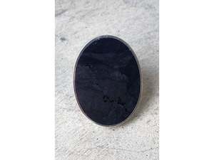 Stephen Bradford: Oval Black Jade Ring