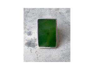 Rectangle Bright Jade Ring