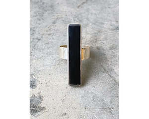 Stephen Bradford: Oblong black jade ring