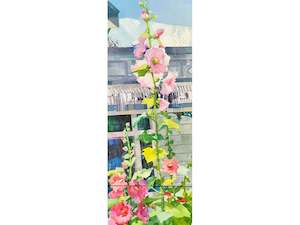 Galina Kim: Hollyhocks in Akaroa II