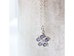 Blue Forget me not Necklace