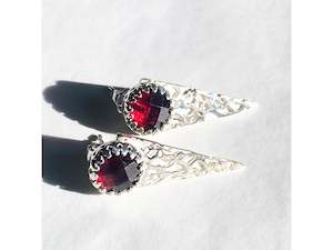 Natalie Salisbury: Garnet Regal Triangle Earrings