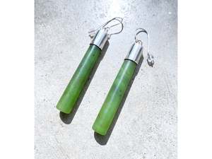 Large Round Pounamu earrings