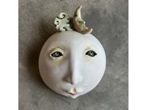 Small  Wall Mask - Sleepy Moon