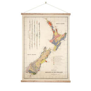 Living: Geology of New Zealand Canvas  Wall Chart