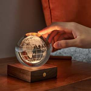 Lights: Gingko World Globe Amber Crystal Light