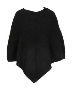 Possum Merino: Possum and Merino Poncho Black