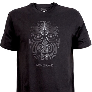 Souvenirs 1: Moko Face Adults Tee Shirt  Black