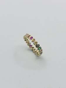 18k French Gold: 18K French Gold Rainbow Ring14421