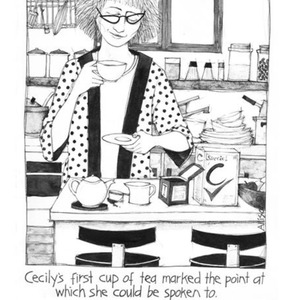 Living: Cecily Tea Towel First Cup of Tea