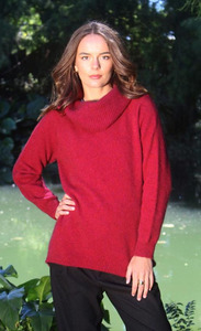 Possum Merino Longline Cowl Neck Tunic Jumper