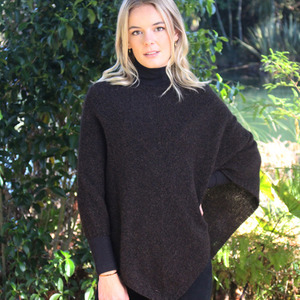Clothing Shoes: Possum and Merino Poncho Brown Marl