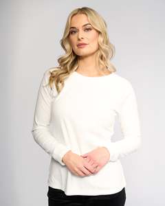 Womens Clothing: Key Top Winter White