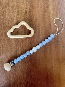 Products: Dummy Clip Blue Cloud - Handmade - Little Roo
