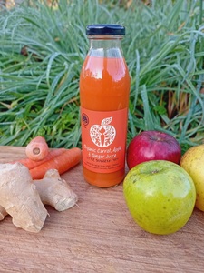 Products: Organic Carrot, Apple & Ginger Juice (Box of 15) - Little Shaggery Farm