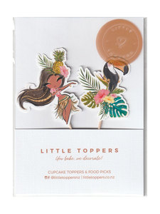 Tropical Cupcake Toppers Handmade in NZ Hawaiian Hula Girls, Toucan, Flamingo &a&hellip;