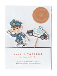 Products: Police Cupcake Toppers NZ Fun and Exciting Crime-Fighting Decorations Little Toppers NZ